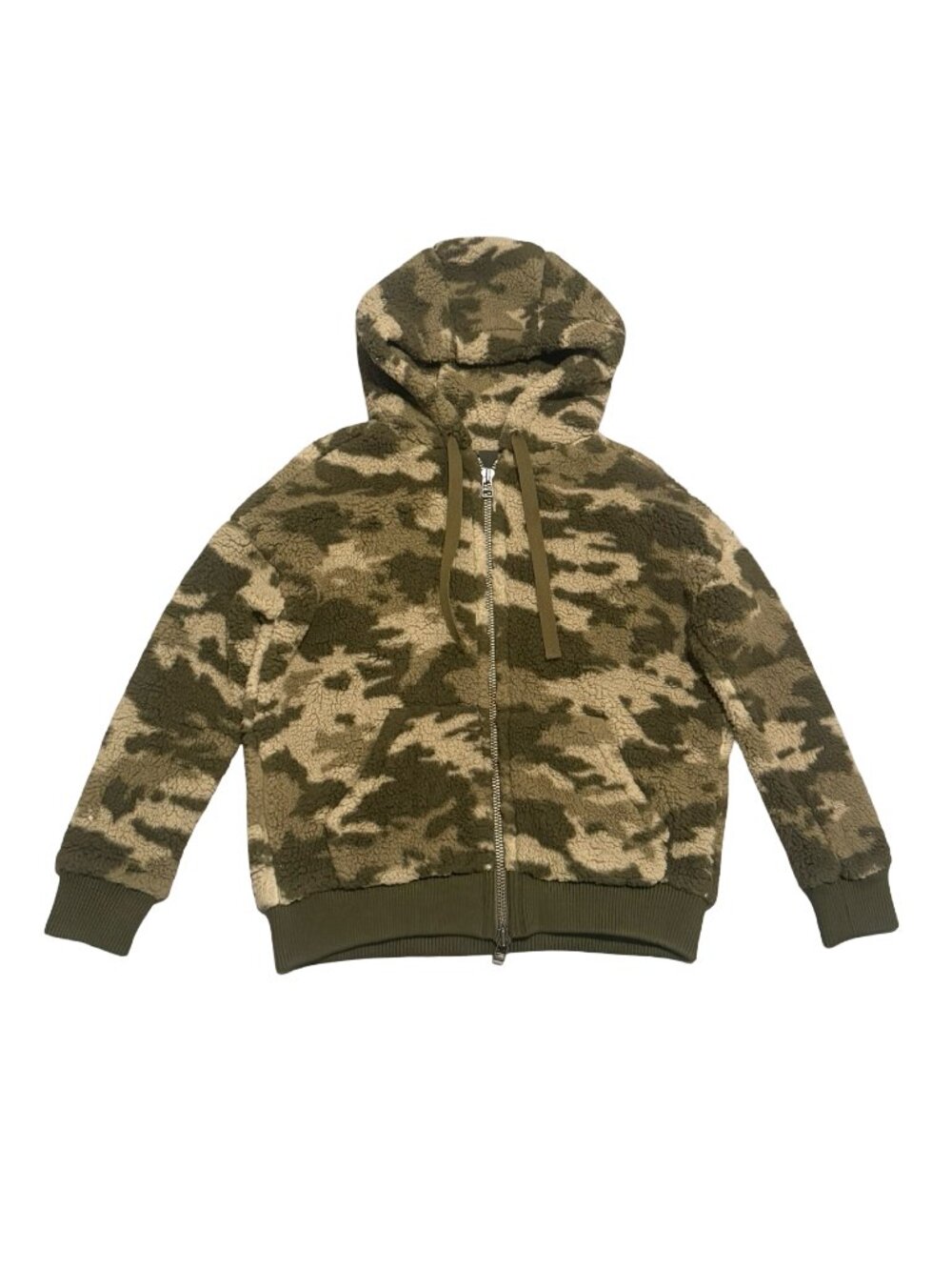 ATM Anthony Thomas Melillo Camo Fox Fur Lined Sweatshirt Jacket NWT $495